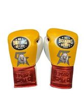 No Boxing No Life training and sparring gloves yellow red gold 8 oz to 20 oz