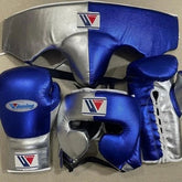 Winning Japan Blue & Silver Metallic Sparring Set PunchPro Boxing