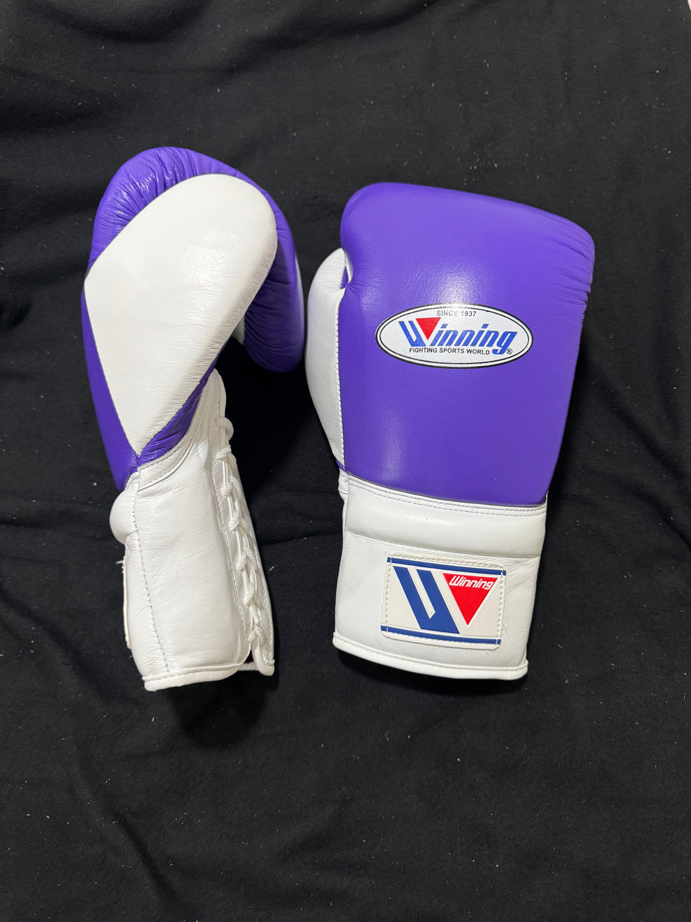 Custom Winning Purple & White Boxing Gloves – Premium Sparring Edition PunchPro