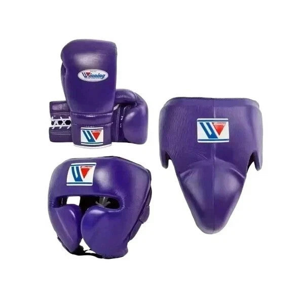 Winning Purple Boxing Set | Gloves, Headgear & Groin Guard – Premium Japanese Boxing Gear My Store