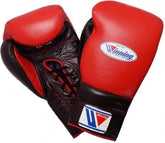Winning Boxing Gloves Red & Black Lace-Up – Professional Training & Sparring Gloves (8oz–16oz) | Made in Japan