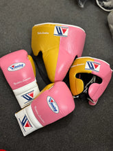 Winning Pink & Yellow Boxing Gloves, Headgear & Body Protector Set – Premium Training & Sparring Gear | Punch Pro Boxing