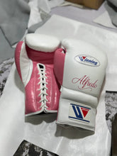Winning Custom Lace-Up Boxing Gloves – Premium White & Red Pro Training Gloves | Punch Pro Boxing PunchPro Boxing