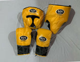 No Boxing No Life Yellow Boxing Set – Gloves, Headgear & Groin Guard | Premium Mexican Boxing Gear (8oz–16oz)