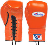 Winning Boxing Gloves Orange Lace-Up – Professional Sparring & Training Gloves (8oz–16oz) | Made in Japan