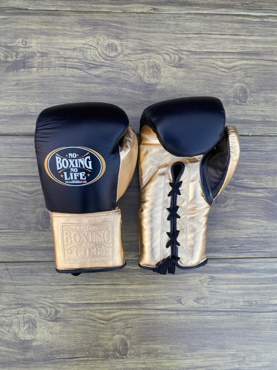 No Boxing No Life Black & Gold Edition Boxing Set – Gloves, Headgear & Groin Guard | Handmade in Mexico (8oz–16oz) My Store