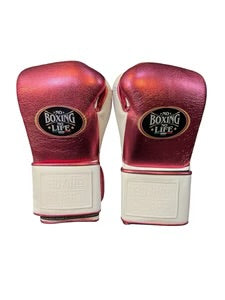 No Boxing No Life training and sparring gloves red white