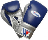 Winning Boxing Gloves Blue/Silver Lace-Up – Premium Professional Sparring & Training Gloves (8oz–16oz)