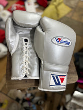 Winning Metallic Silver Lace-Up Boxing Gloves | Premium Japanese Professional Training & Sparring Gloves