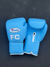 Winning Custom Velcro Boxing Gloves – Sky Blue Leather | Personalized Training & Sparring Gloves (8oz–20oz)