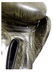 Army Green Leather Boxing Gloves – Velcro Closure | Premium Training & Sparring Gloves (8oz–20oz)