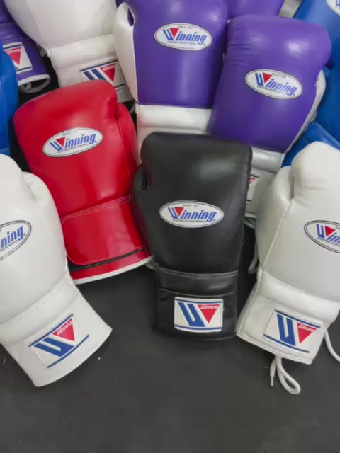 Winning Professional Lace-Up Boxing Gloves – Premium Sparring & Training Gloves | Green & Yellow | Available in All Sizes (8oz–18oz)