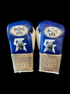 No Boxing No Life training and sparring gloves blue gold