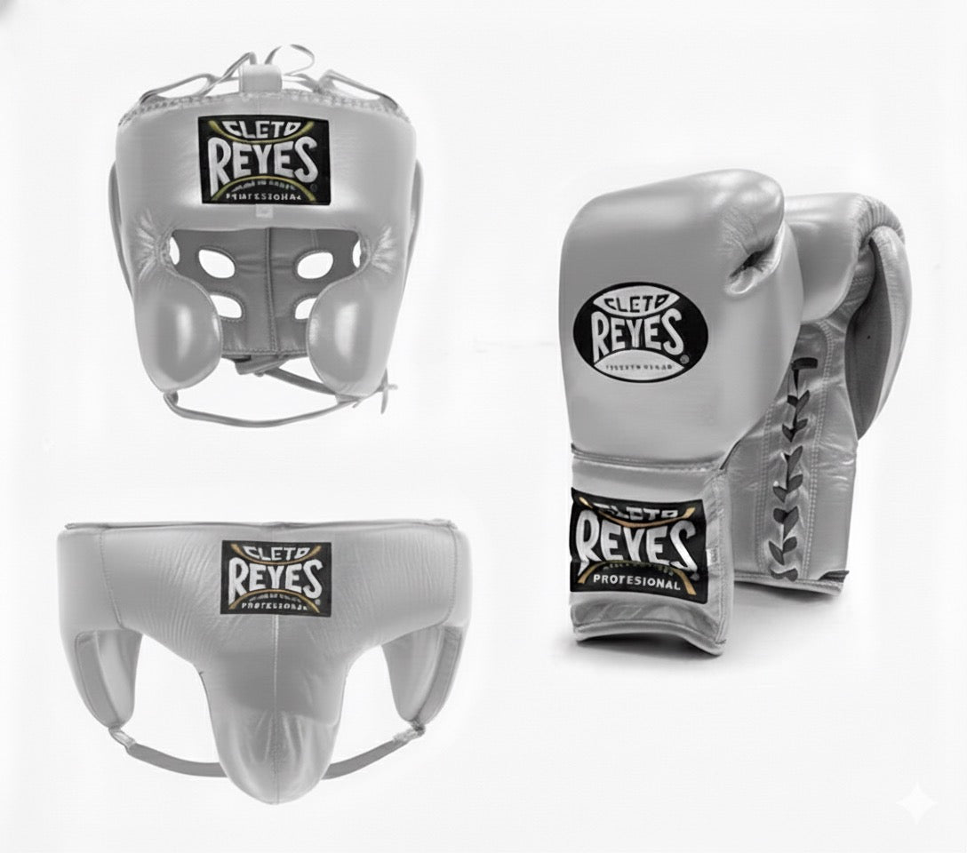 Cleto Reyes Elite Silver Lace-Up Sparring Set