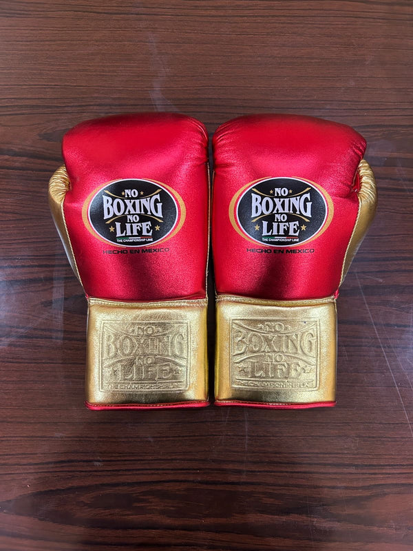 No Boxing No Life Boxing Sparring Set Gloves Red/Gold (8oz–20oz)