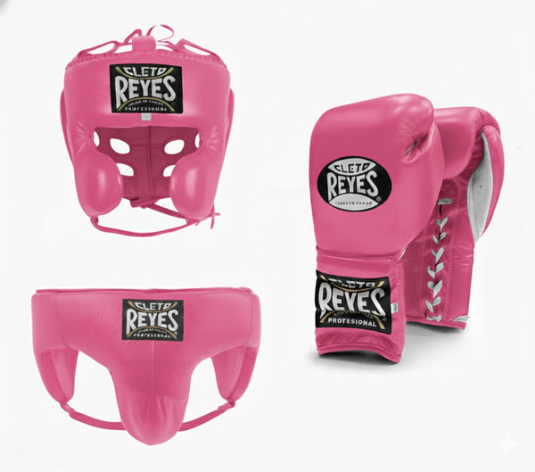 Cleto Reyes Hot Pink Lace-Up Sparring Set