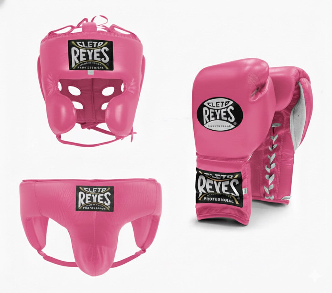 Cleto Reyes Hot Pink Lace-Up Sparring Set PunchPro Boxing