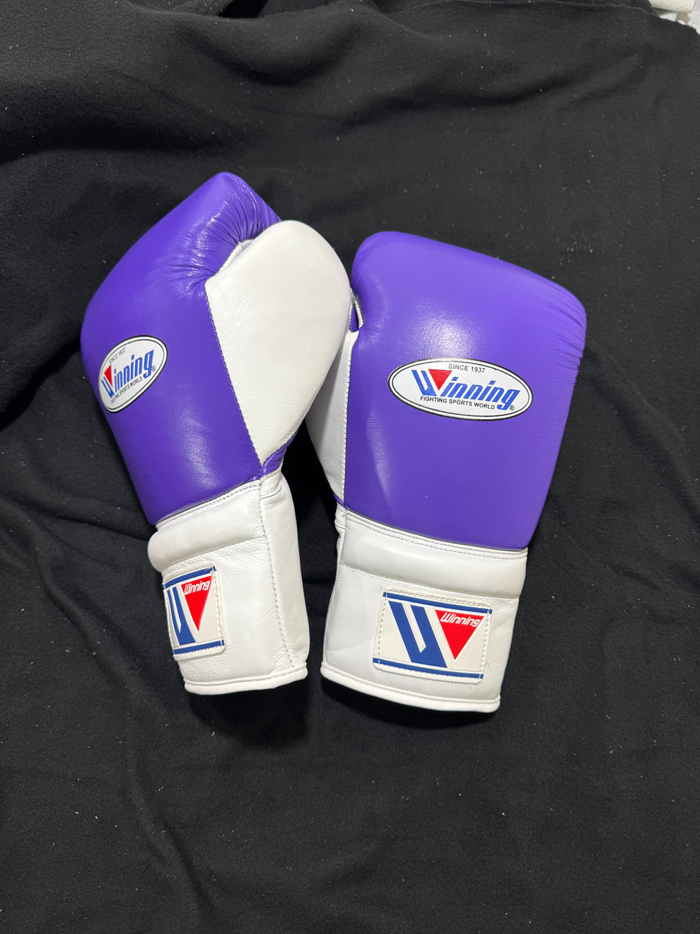 Custom Winning Purple & White Boxing Gloves – Premium Sparring Edition