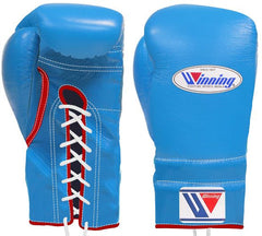 Winning Pro Lace-Up Boxing Gloves Light Sky Blue | Authentic Japanese Training & Fight Gloves