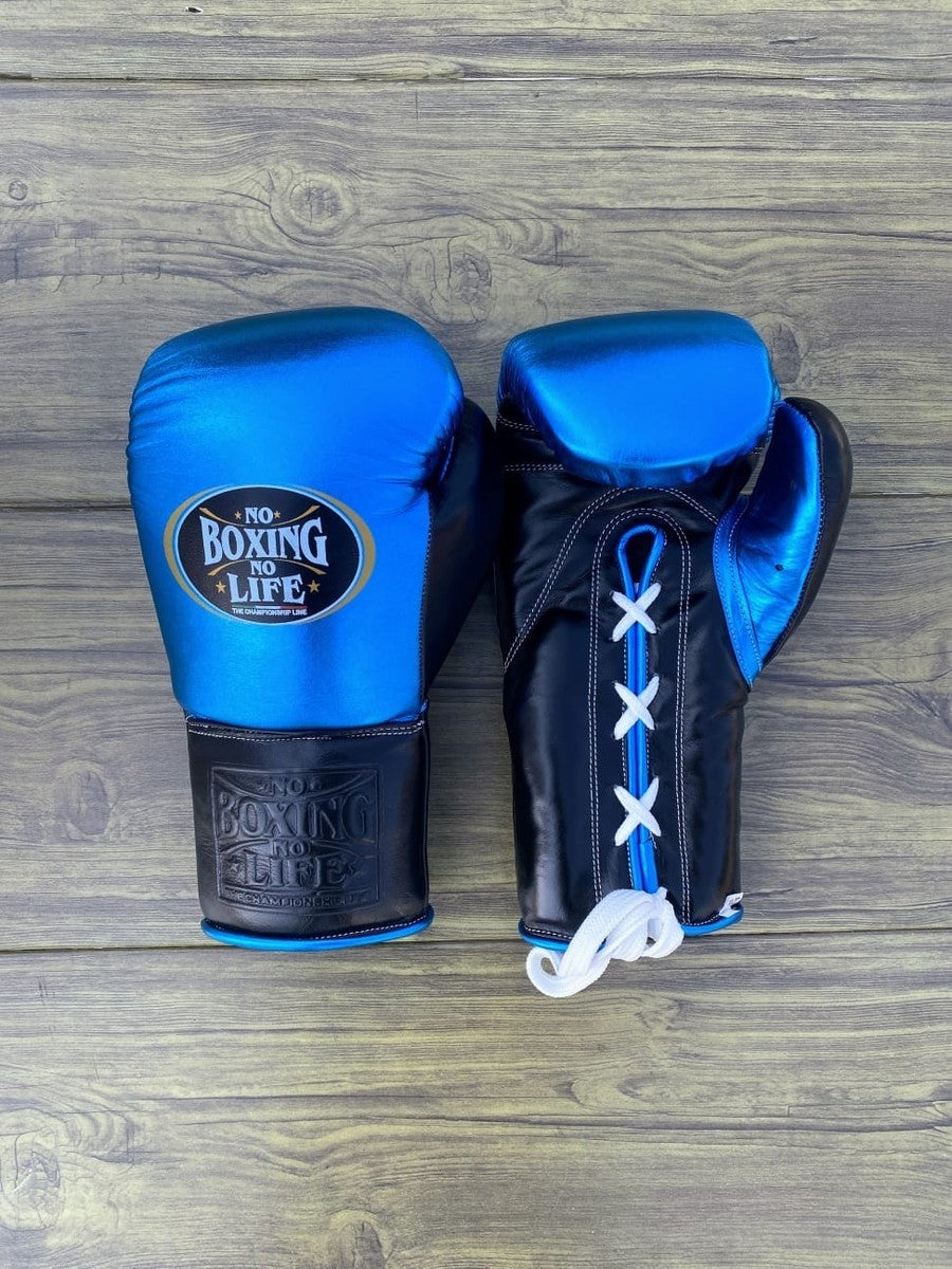 No Boxing No Life Blue & Black Boxing Set – Gloves, Headgear & Groin Guard | Authentic Mexican Gear (8oz–16oz)
