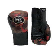 No Boxing No Life Camo & Black Boxing Gloves | Mexican Handmade Lace-Up Training Gloves
