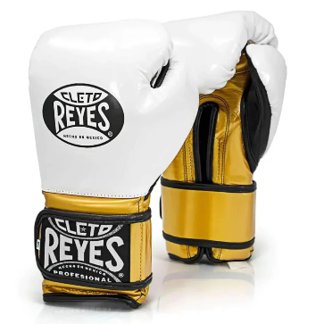 Cleto Reyes–Style Professional White & Gold Boxing Gloves | PunchPro Boxing
