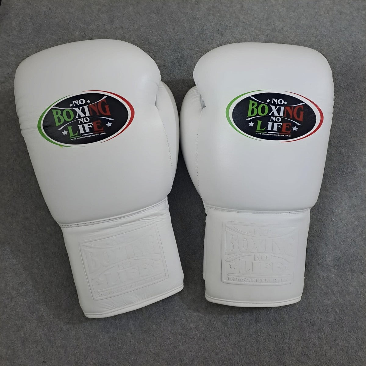 No Boxing No Life All-White Boxing Set – Gloves, Headgear & Groin Protector | Handmade Mexican Boxing Gear (8oz–16oz)
