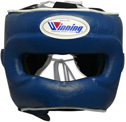 Winning FG-5000 Face Saver Headgear – Blue | Maximum Protection Full-Face Boxing Headgear