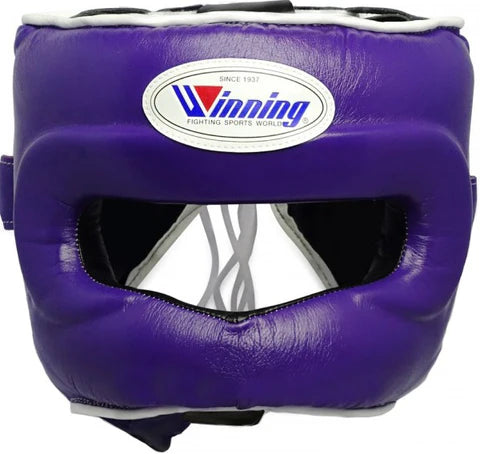 Winning FG-5000 Face Guard Boxing Headgear – Purple | Maximum Protection Training Headgear