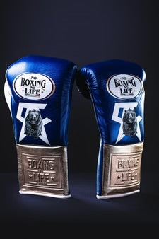 No Boxing No Life training and sparring gloves blue gold