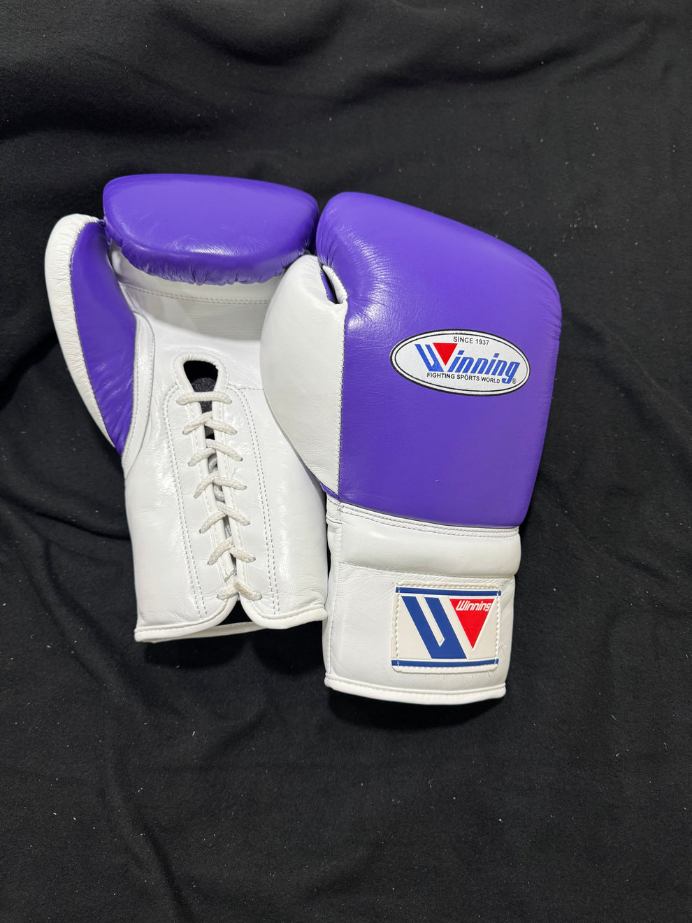 Custom Winning Purple & White Boxing Gloves – Premium Sparring Edition