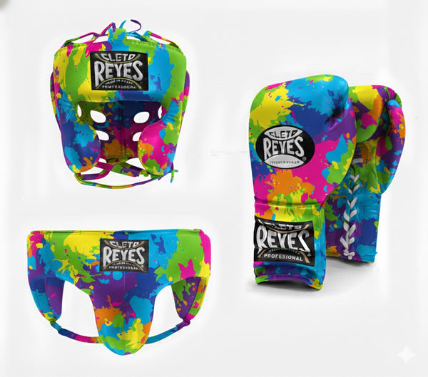 Cleto Reyes Paint Splatter Special Edition Lace-Up Sparring Set