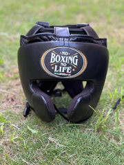 No Boxing No Life Black & Gold Boxing Gloves with Headgear | Professional Training & Sparring Set