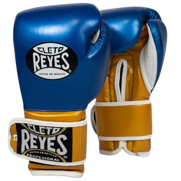 Cleto Reyes Blue & Gold Boxing Gloves – Hook & Loop | PunchPro Boxing