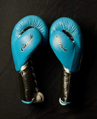 No Boxing No Life Blue & Black SA Tiger Edition Boxing Gloves – Mexican Lace-Up Gloves 8oz–16oz
