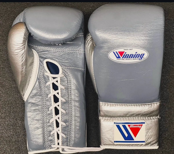 Winning Japan Custom Multi-Tone Lace-Up Professional Boxing Gloves