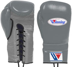 Winning Professional Boxing Gloves – Gray Lace-Up | Pro Fight & Training Gloves