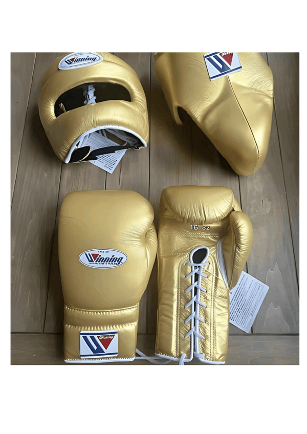 Winning All Gold Boxing Set – Gloves (All Sizes) + Headgear + Groin Guard | Limited Edition Japan-Made Gear