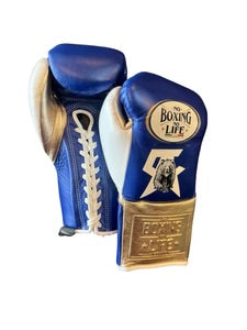 No Boxing No Life training and sparring gloves blue gold
