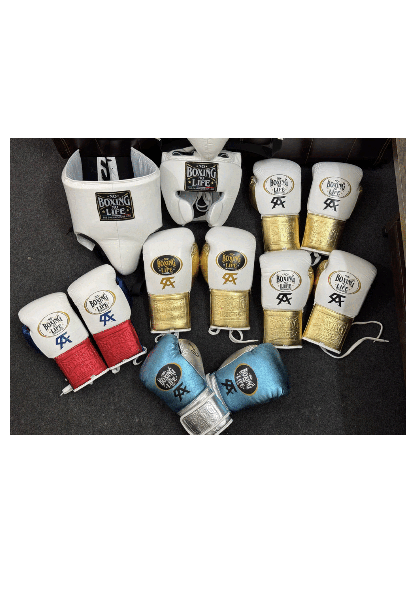 White Compa Mion Boxing Gloves - Premium Leather