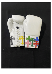 Custom Multi-Cross White Boxing Gloves
