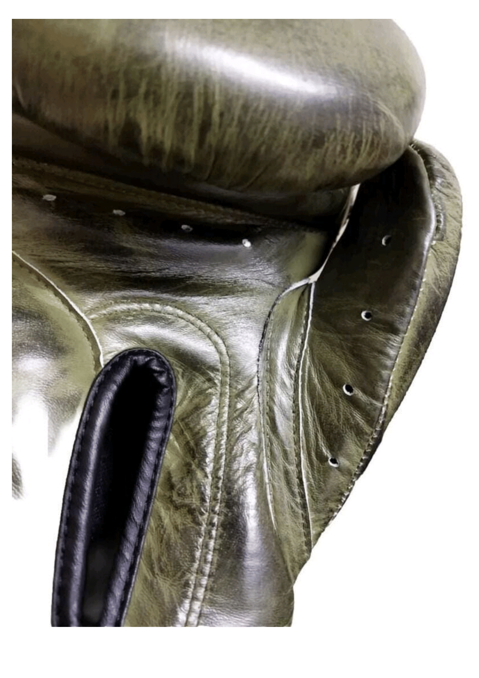 Army Green Leather Boxing Gloves – Velcro Closure | Premium Training & Sparring Gloves (8oz–20oz)