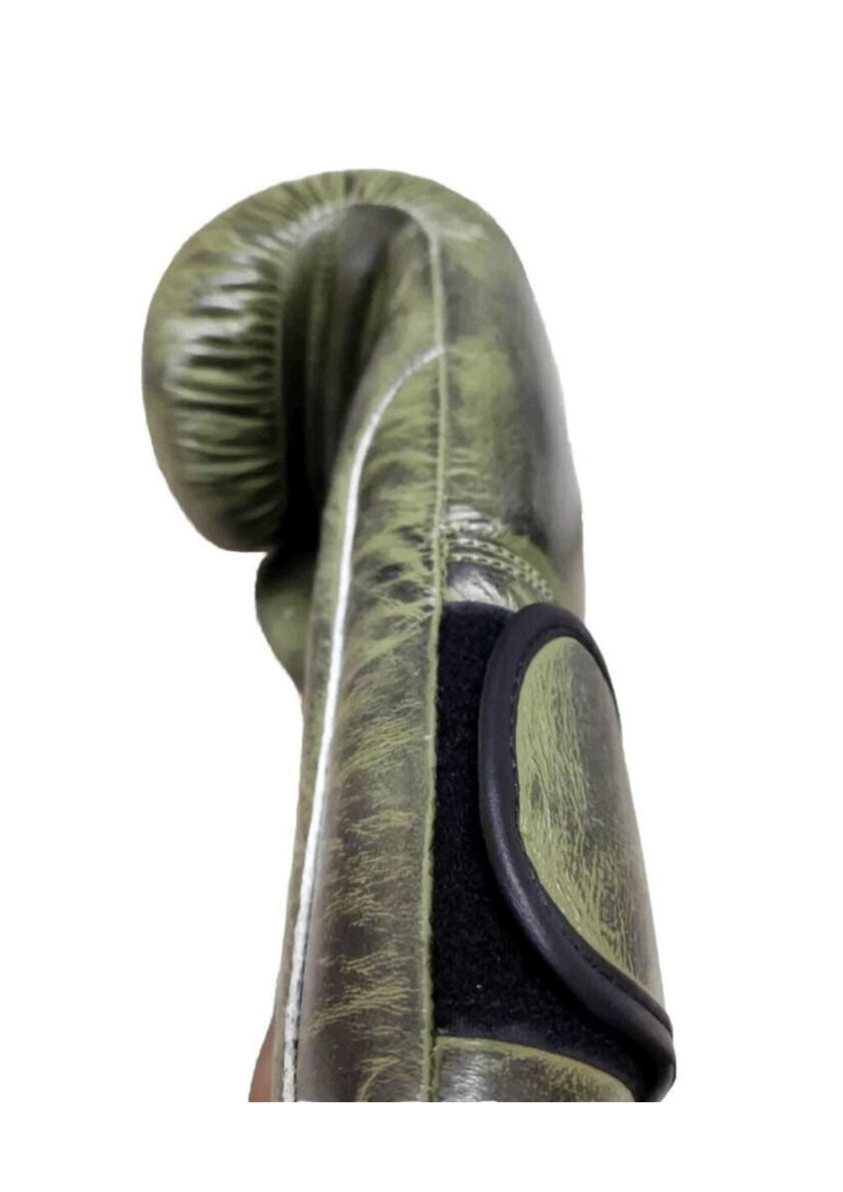 Army Green Leather Boxing Gloves – Velcro Closure | Premium Training & Sparring Gloves (8oz–20oz)