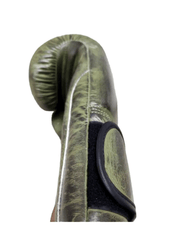 Army Green Leather Boxing Gloves – Velcro Closure | Premium Training & Sparring Gloves (8oz–20oz)