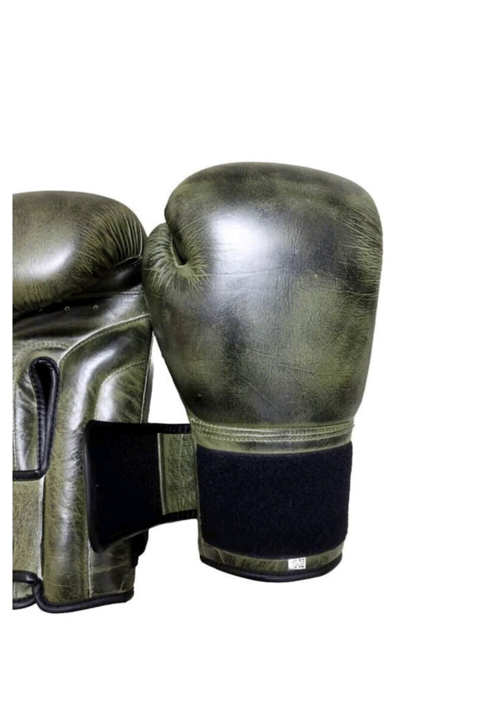 Army Green Leather Boxing Gloves – Velcro Closure | Premium Training & Sparring Gloves (8oz–20oz)