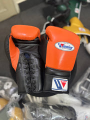 Winning Boxing Gloves – Orange & Black Professional Training & Sparring Gloves | 8oz, 10oz, 12oz, 14oz, 16oz