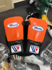 Winning Boxing Gloves – Orange & Black Professional Training & Sparring Gloves | 8oz, 10oz, 12oz, 14oz, 16oz