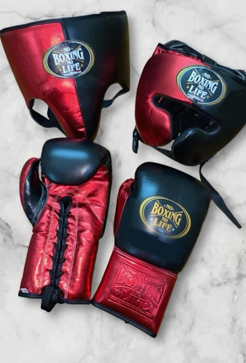 ノーボクシングノーライフ NO BOXING NO LIFE Boxing Gloves 10oz MetallicBlack/Gold Lace