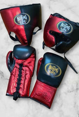 No Boxing No Life Black & Red Boxing Set | Gloves, Headgear & Groin Protector – Mexican Premium Gear